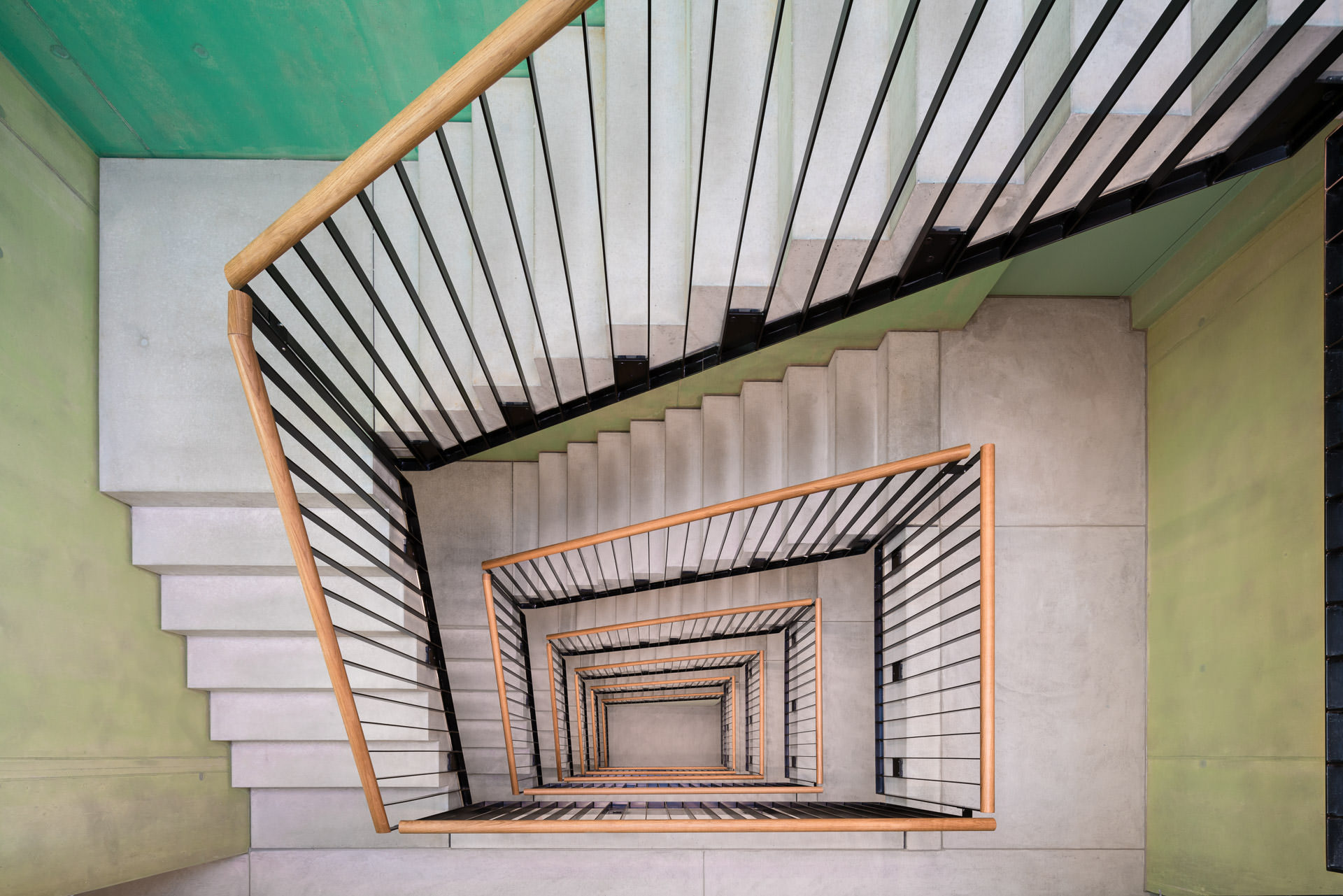 Staircase top down symmetry view - Architecture Photographer Zurich, Switzerland