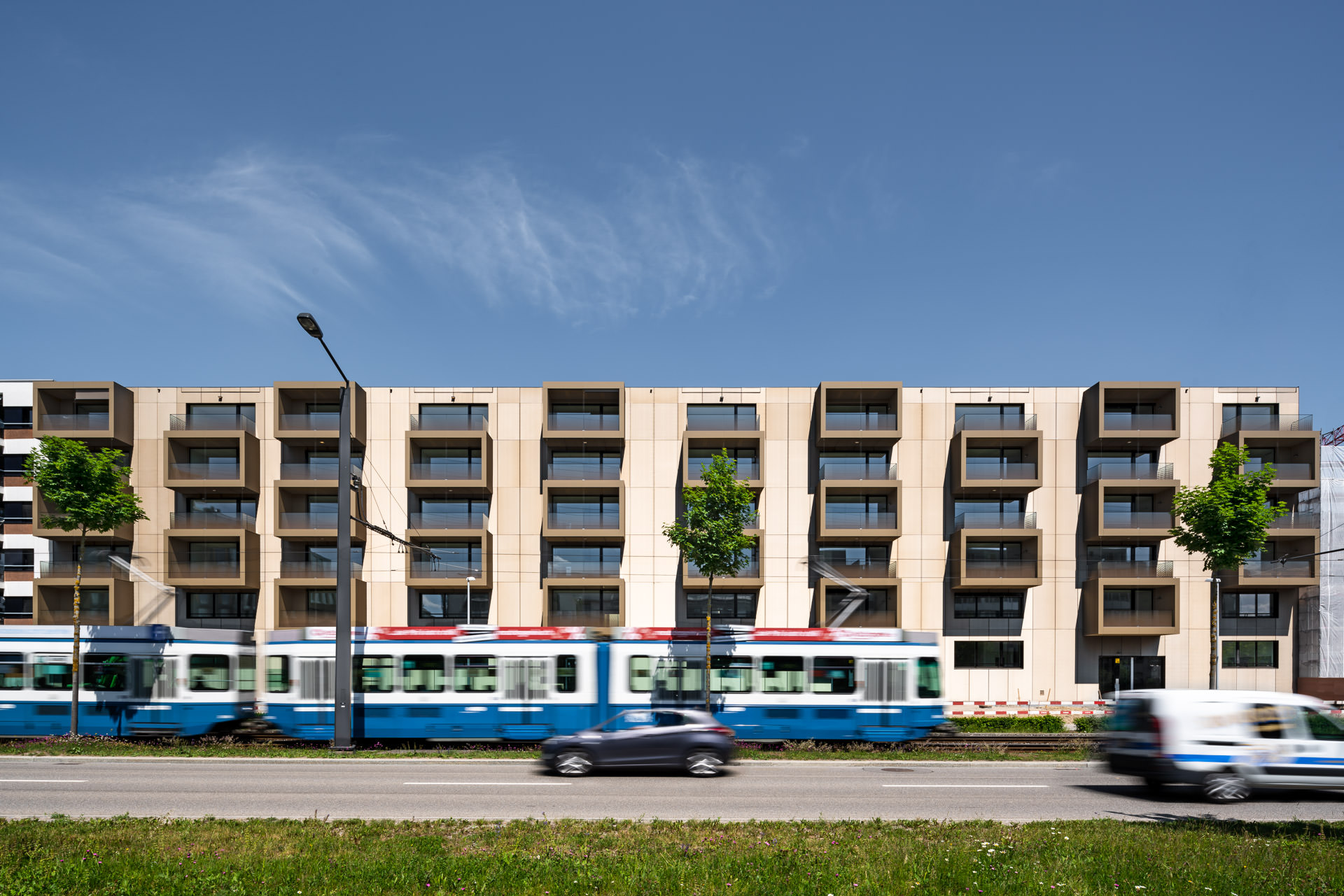 Architectural Photographer Zurich, Philippe Wiget - My Cocoon, TwoGether, Glattpark, Zurich, Switzerland, Tram, Road