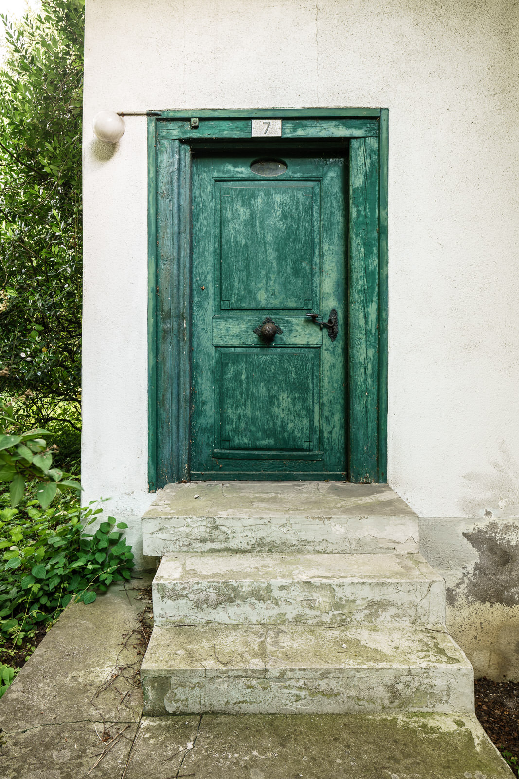 Cultural heritage in Gutenswil, protected landmarked building monument. Old door and fassade