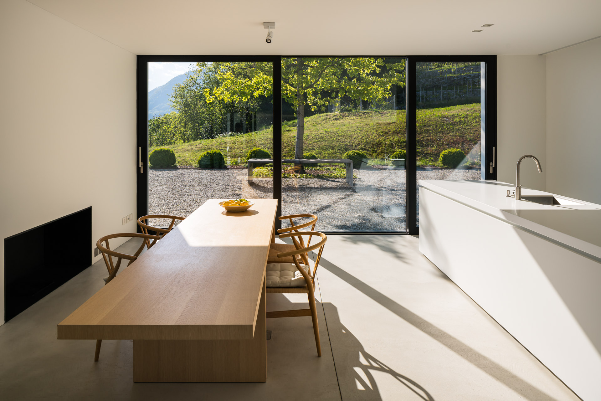 Interior photography of kitchen and dining table in Casa Nik.