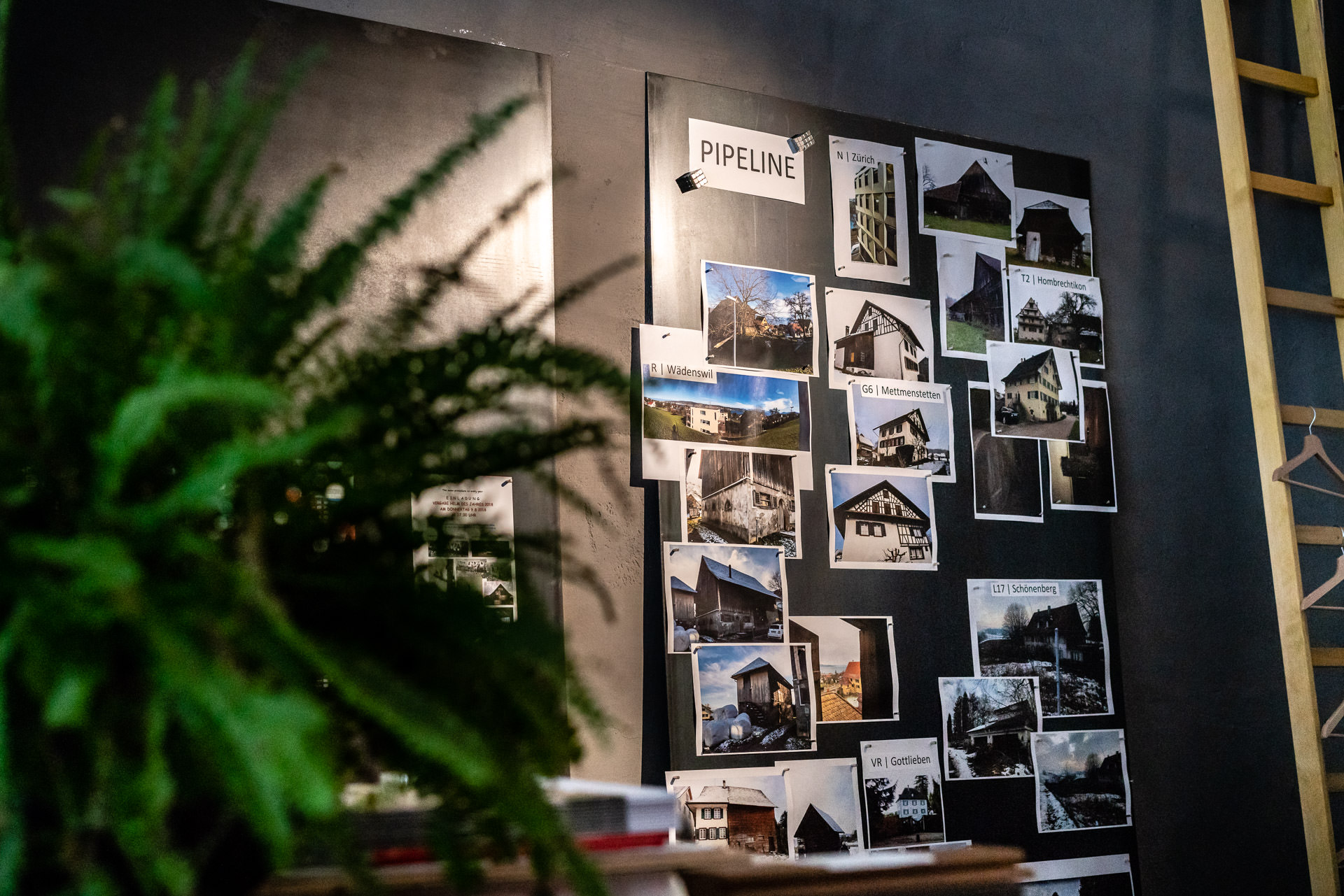 Detail in a real estate developer atelier. Interior office photography.