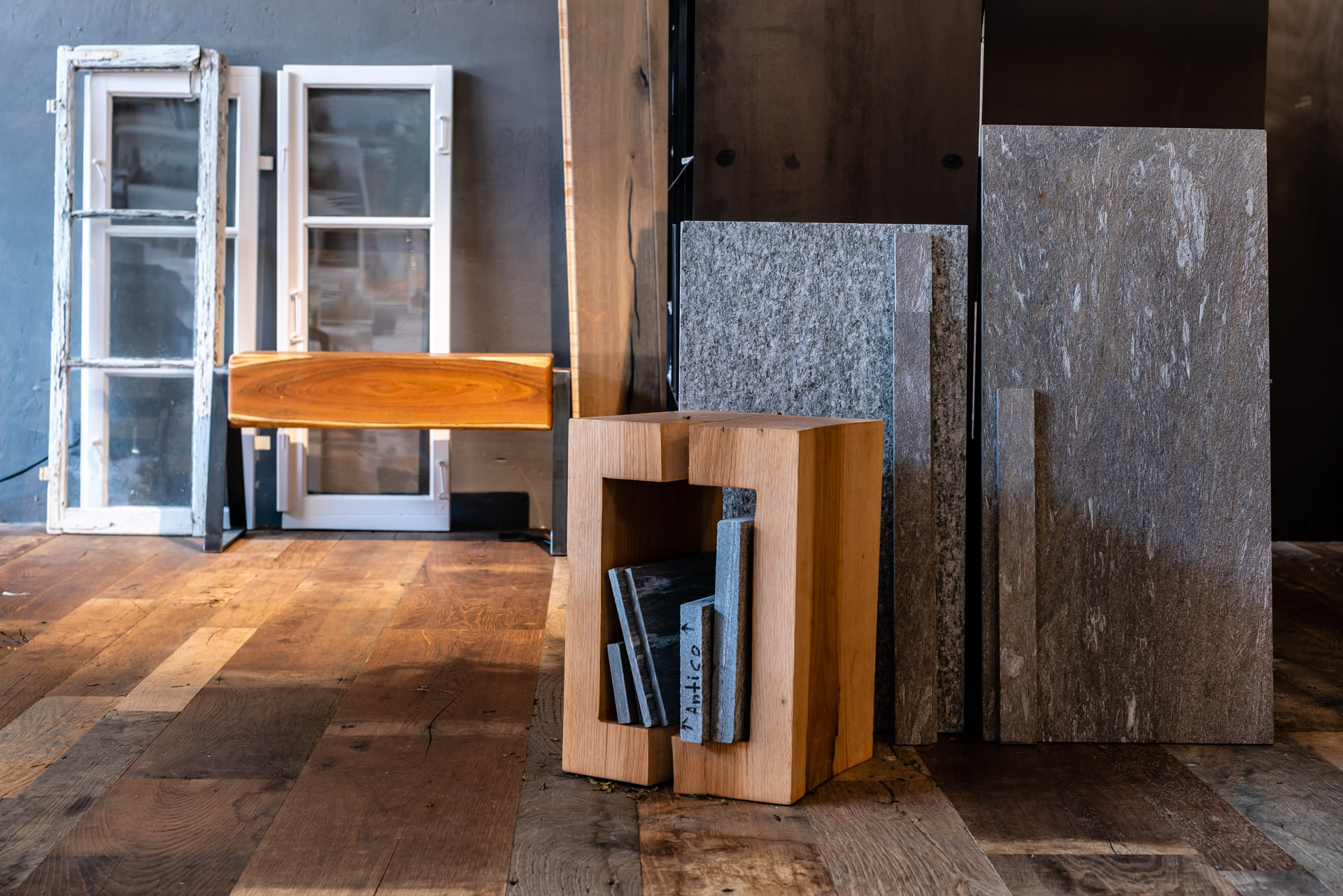Material samples in a real estate company.