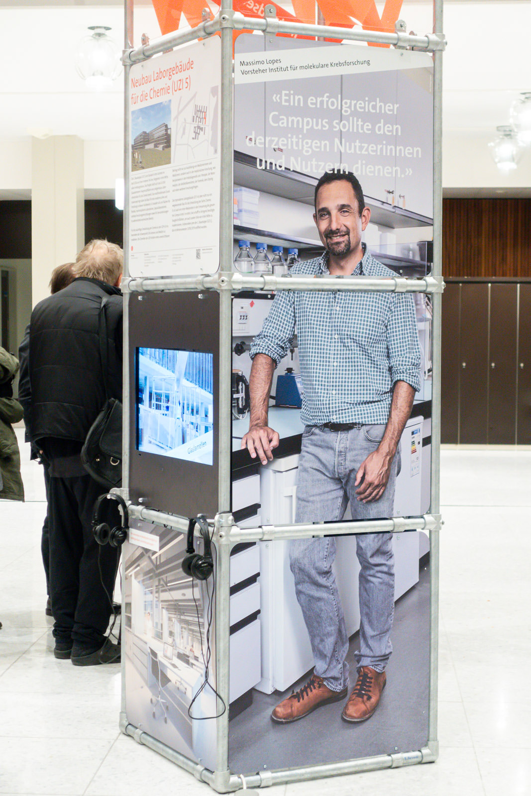 Vision Campus Irchel 2050 exhibition - life sizes exhibition on people at Irchel campus.
