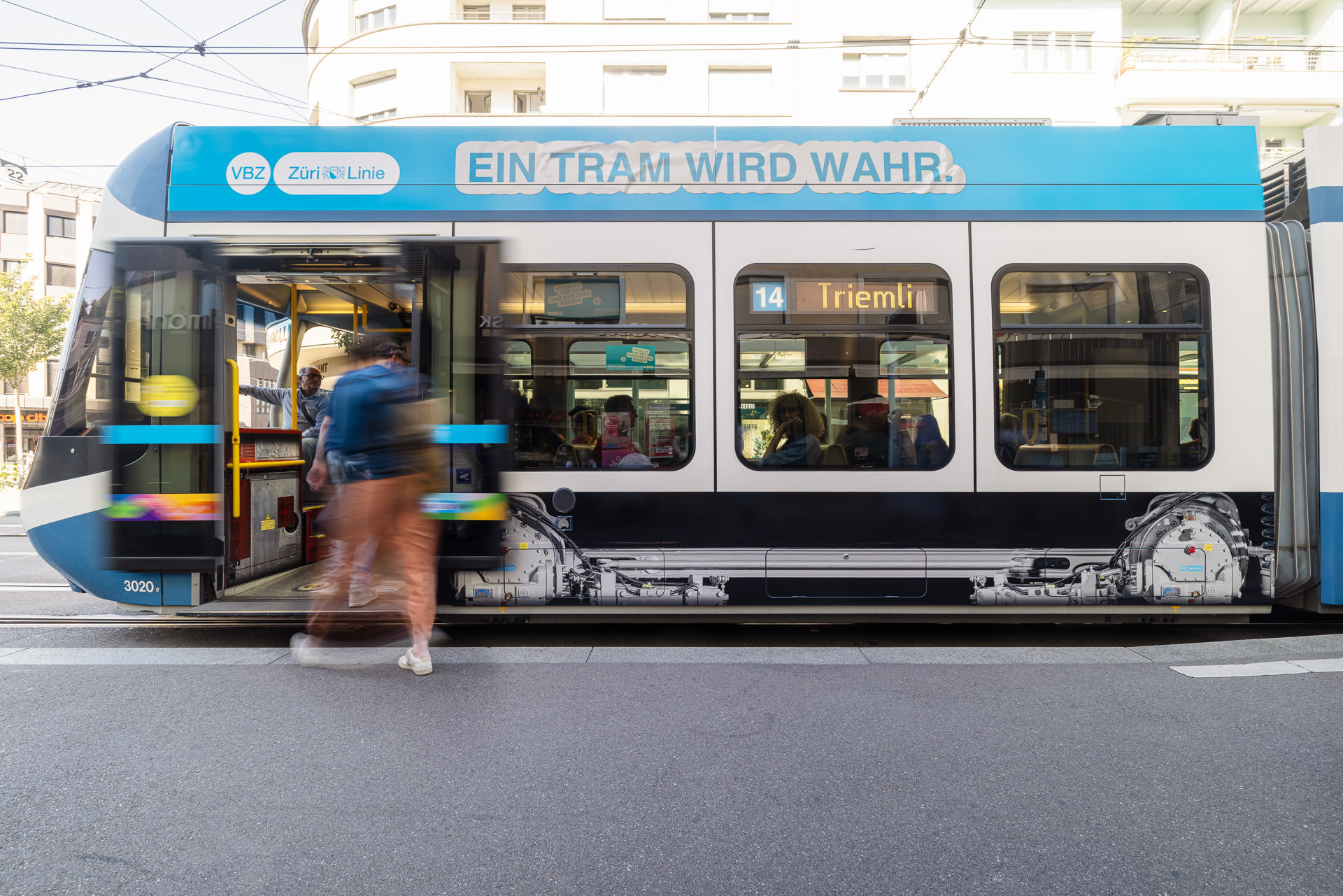 Technology and innovation campaign photography. Innovations in Zurichs trams for VBZ public transportration.